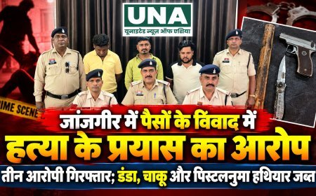 जांजगीर में पैसों के विवाद में हत्या के प्रयास का आरोप, तीन आरोपी गिरफ्तार; डंडा, चाकू और पिस्टलनुमा हथियार जब्त