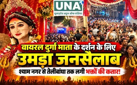 रायपुर के श्याम नगर में वायरल हुई मां दुर्गा की भव्य प्रतिमा, दर्शन के लिए श्याम नगर से तेलीबांधा तक लगी भक्तों की लंबी कतारें