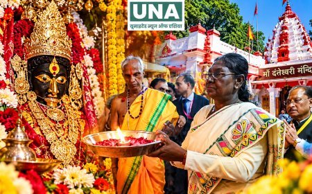 राष्ट्रपति द्रौपदी मुर्मु ने माँ दंतेश्वरी के किए दर्शन, देश की सुख-समृद्धि की कामना