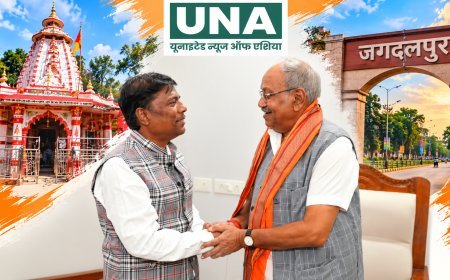 सांसद बृजमोहन अग्रवाल ने मां दंतेश्वरी के किए दर्शन, जगदलपुर में केदार कश्यप और महेश कश्यप से की मुलाकात