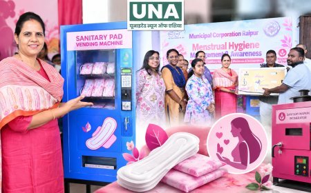 रायपुर नगर निगम की पहल: महापौर मीनल चौबे ने जोन कार्यालयों को दीं सेनेटरी पैड वेंडिंग और इंसिनरेटर मशीनें