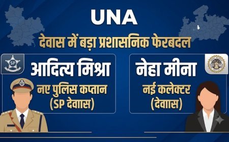देवास में बड़ा प्रशासनिक फेरबदल, आदित्य मिश्रा होंगे नए पुलिस कप्तान, नेहा मीना को कलेक्टर की जिम्मेदारी