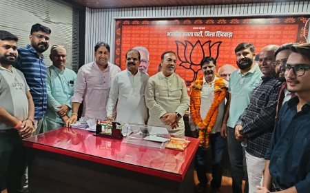 छिंदवाड़ा में भाजपा व्यापारी प्रकोष्ठ के जिला संयोजक बने अरुण शर्मा, जिला कार्यालय में हुआ अभिनंदन
