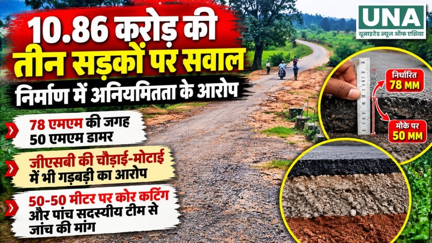 कोंडागांव में 10.86 करोड़ की तीन सड़कों की गुणवत्ता पर सवाल, अनियमितता के आरोप