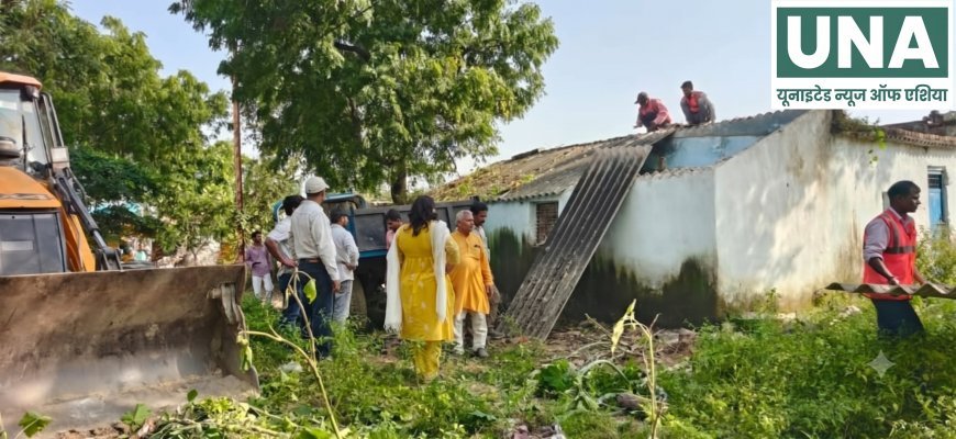 सिंगरौली में अतिक्रमण पर चला प्रशासन का बुलडोजर, शासकीय भूमि कराई कब्जामुक्त