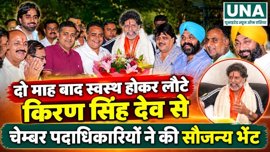 दो माह बाद स्वस्थ होकर लौटे भाजपा प्रदेश अध्यक्ष किरण सिंह देव से चेम्बर पदाधिकारियों ने की सौजन्य भेंट