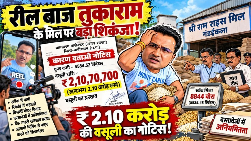रील बाज तुकाराम के मिल पर ₹2.10 करोड़ का घोटाला