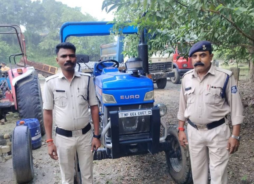 सिंगरौली में खनिजों के अवैध परिवहन पर कार्रवाई, गिट्टी, रेत और कोयले से भरी तीन ट्रैक्टर-ट्रॉलियां जब्त