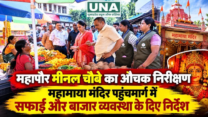 रायपुर में महापौर मीनल चौबे का महामाया मंदिर पहुंचमार्ग पर औचक निरीक्षण, सफाई और यातायात व्यवस्था सुधारने के निर्देश