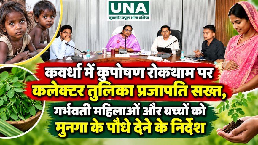 कवर्धा में कुपोषण रोकथाम पर कलेक्टर तुलिका प्रजापति सख्त, गर्भवती महिलाओं और बच्चों को मुनगा के पौधे देने के निर्देश
