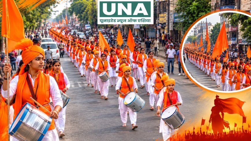 कन्नौद में दुर्गावाहिनी मातृशक्ति का भव्य पथ संचलन, जगह-जगह पुष्पवर्षा कर किया गया स्वागत